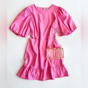 Joy Joy Pink Puff Sleeve Dress